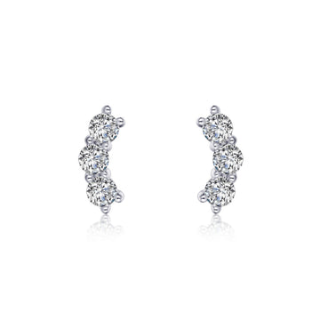 3-Stone Stud Earrings